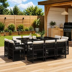 Practical 11 Piece Garden Dining Set for Outdoor Living