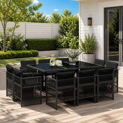 11 Piece Outdoor Dining Set with Cushions