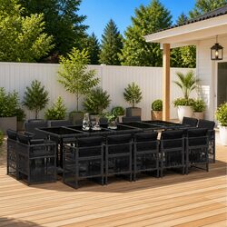 Versatile 15 Piece Dining Set for Outdoor Use