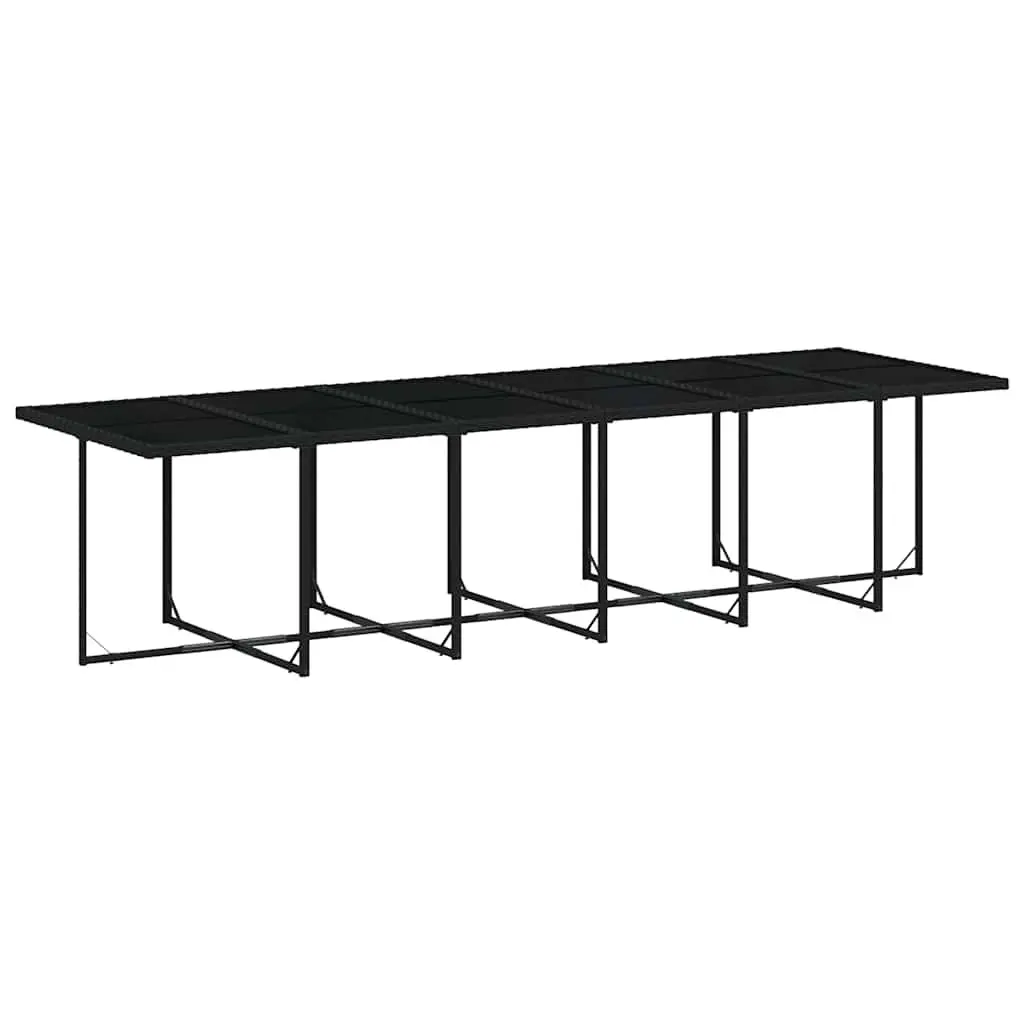Garden Dining Set 17 Piece PE Rattan Outdoor Furniture Black Chairs Table