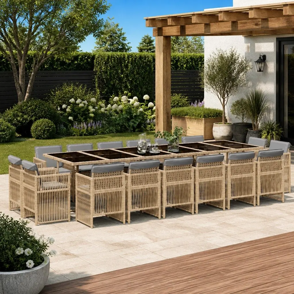 17-Piece Garden Dining Set for Outdoor Spaces