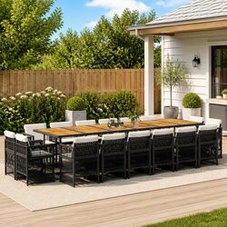 Practical 17-Piece Garden Dining Set for Entertaining