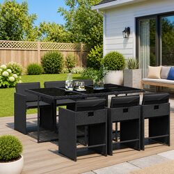 7 Piece Garden Dining Set for Outdoor Use