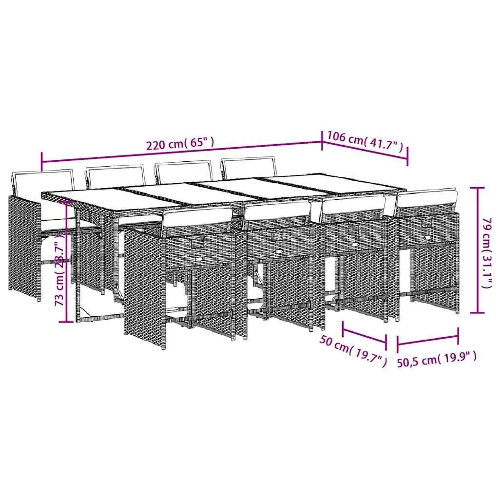 9 Piece Outdoor Dining Set for Entertaining