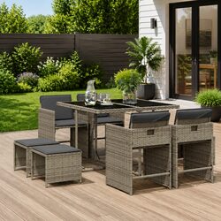 Functional 9 Piece Garden Dining Set for Entertaining