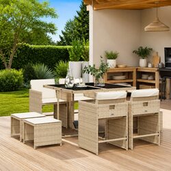 Functional 9 Piece Dining Set for Gardens and Patios