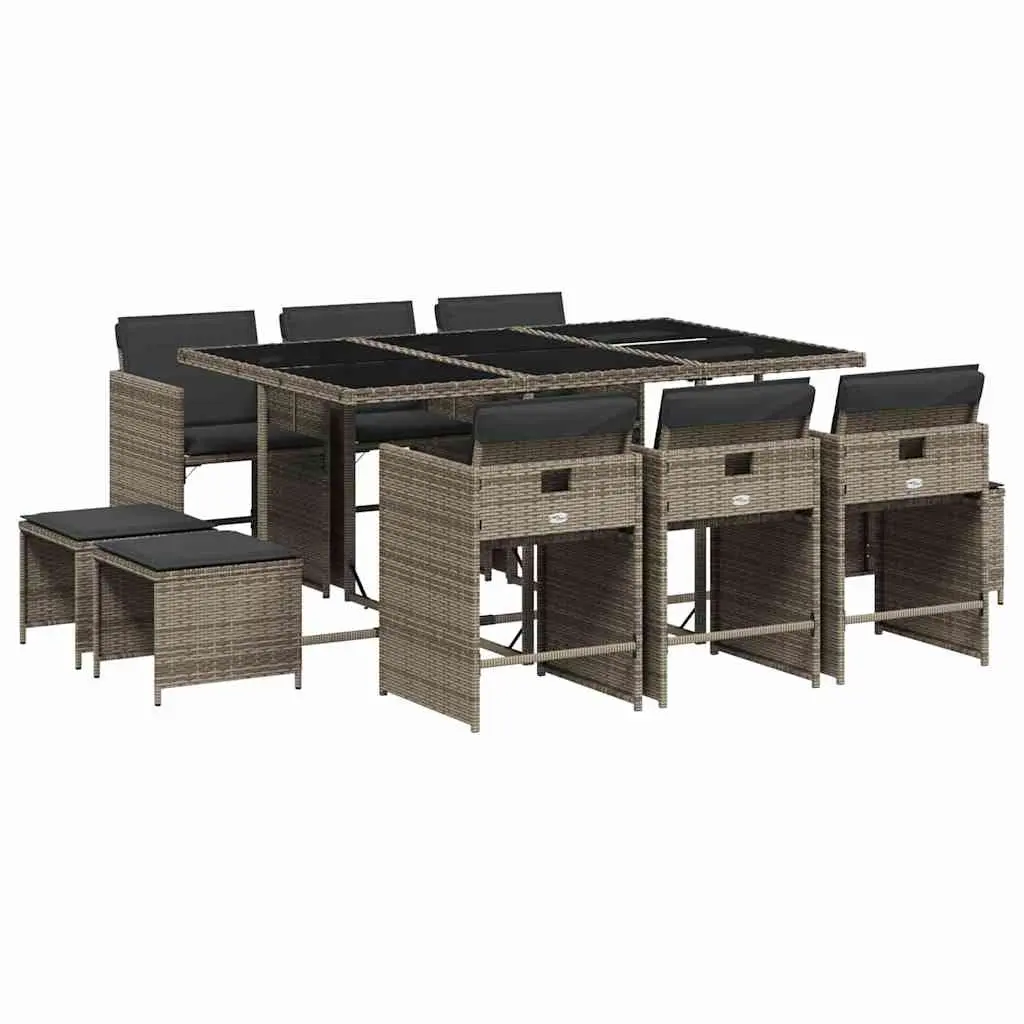 11 Piece Garden Dining Set for Outdoor Use