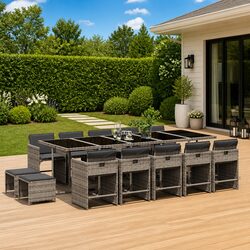 Practical 15-Piece Garden Dining Set for Any Outdoor Setting