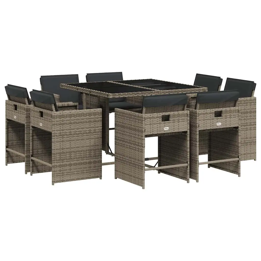 9 Piece Garden Dining Set for Outdoor Use