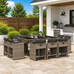 Practical 11-Piece Garden Dining Set for Any Outdoor Event