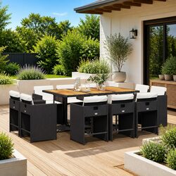 Practical 11 Piece Dining Set for Garden Use