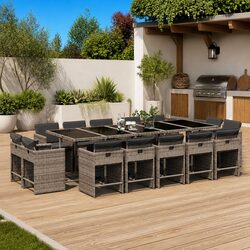 Perfect Garden Dining Set for Outdoor Gatherings, 15 Pieces