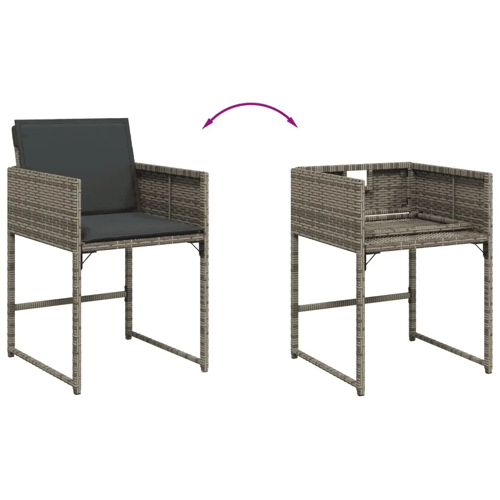 Garden Dining Set 11 Piece PE Poly Rattan Grey Outdoor Furniture with Cushions