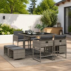 Practical 9-Piece Garden Dining Set for Any Outdoor Space
