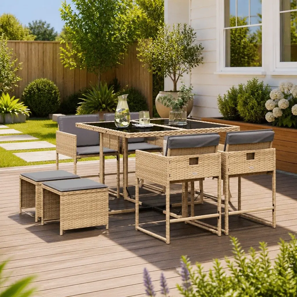 9 Piece Dining Set for Outdoor Gatherings