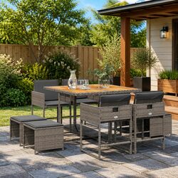 Versatile 9 Piece Dining Set for Outdoor Living