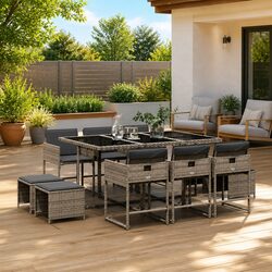 Practical 11-Piece Garden Dining Set for Outdoor Use