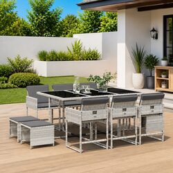 Functional 11-Piece Outdoor Dining Set with Comfort Features