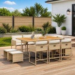 Practical 11 Piece Garden Dining Set for Your Outdoor Space