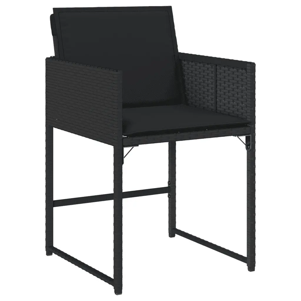 Outdoor Garden Dining Set 15 Piece Black Poly Rattan Furniture Patio Chair Table