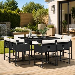 9 Piece Outdoor Dining Set with Cushions