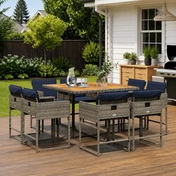 Practical Outdoor Dining Set: 9 Pieces for Versatile Use