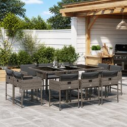 Perfect for Gatherings: 11 Piece Dining Set for Outdoor Use