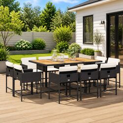 Practical 11 Piece Garden Dining Set for Outdoor Use