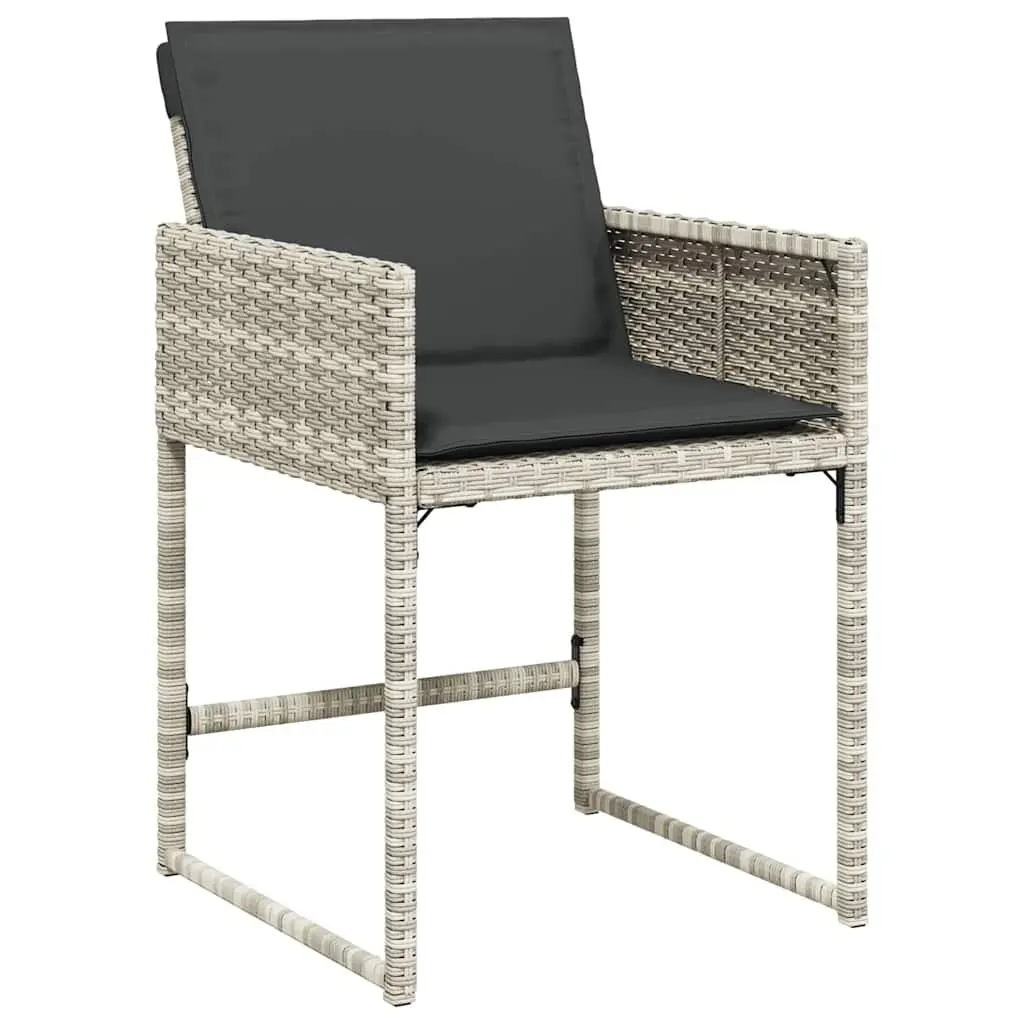 Outdoor Dining Set 13 Piece PE Poly Rattan Chairs Table Cushions Grey