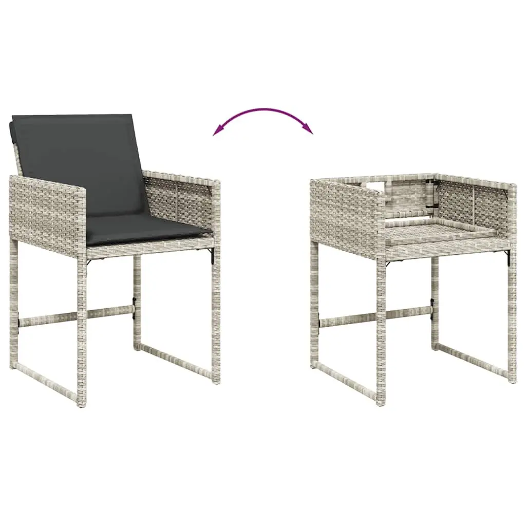 Outdoor Dining Set 13 Piece PE Poly Rattan Chairs Table Cushions Grey
