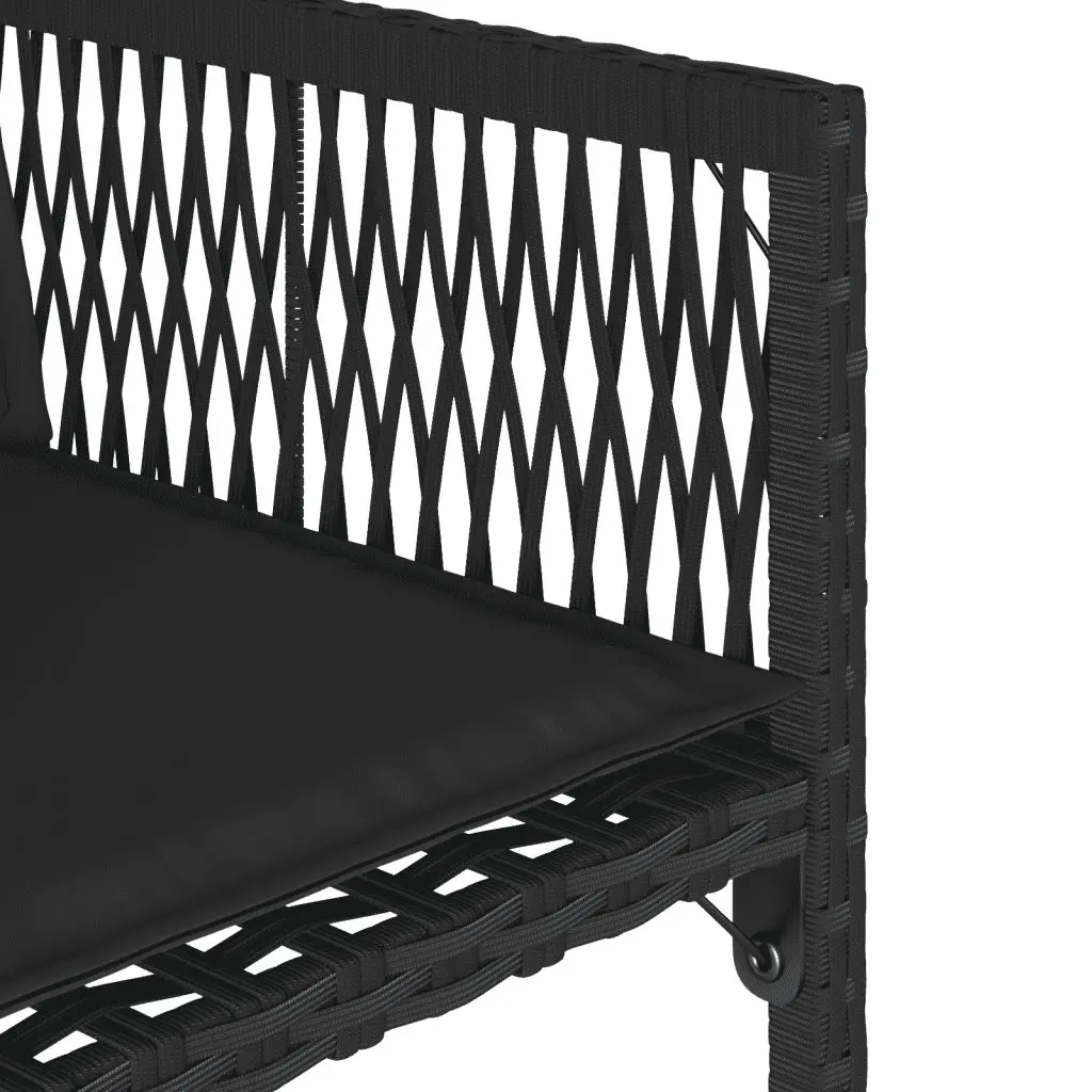 5 Piece Outdoor Dining Set Garden Patio Furniture Black Poly Rattan Chairs Table