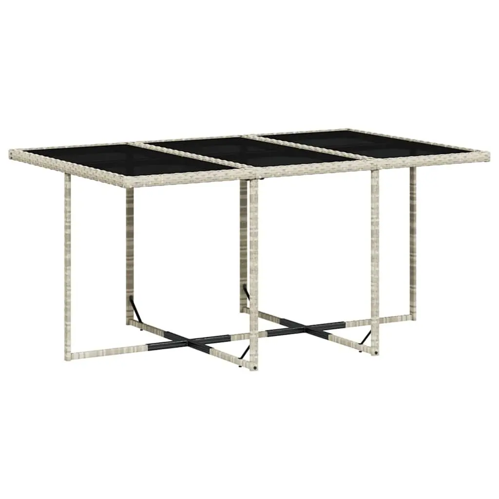 Garden Dining Set 7 Piece Outdoor Furniture Grey Poly Rattan with Cushions
