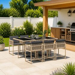 Practical 7 Piece Garden Dining Set for Outdoor Use