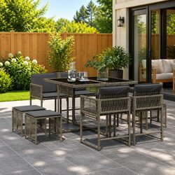 Versatile 9-Piece Dining Set for Your Outdoor Areas