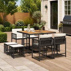 9-Piece Garden Dining Set for Outdoor Use
