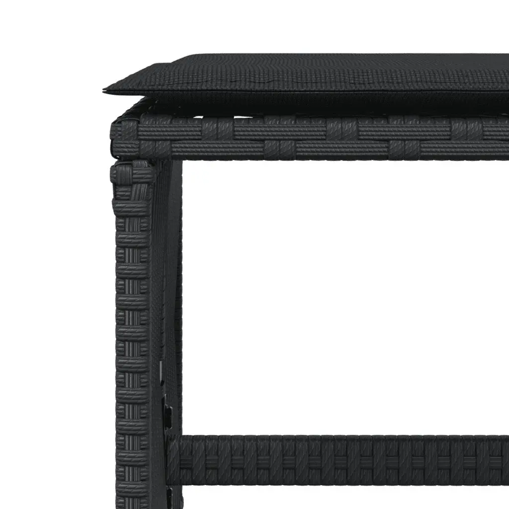 11 Piece Outdoor Garden Dining Set Black Poly Rattan Chairs Table Cushions
