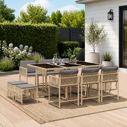 Versatile 11 Piece Garden Dining Set for Outdoor Use