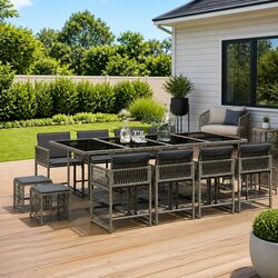 Versatile Grey Garden Dining Set for Outdoor Entertaining