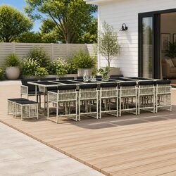 Practical 17-Piece Dining Set for Outdoor Gatherings
