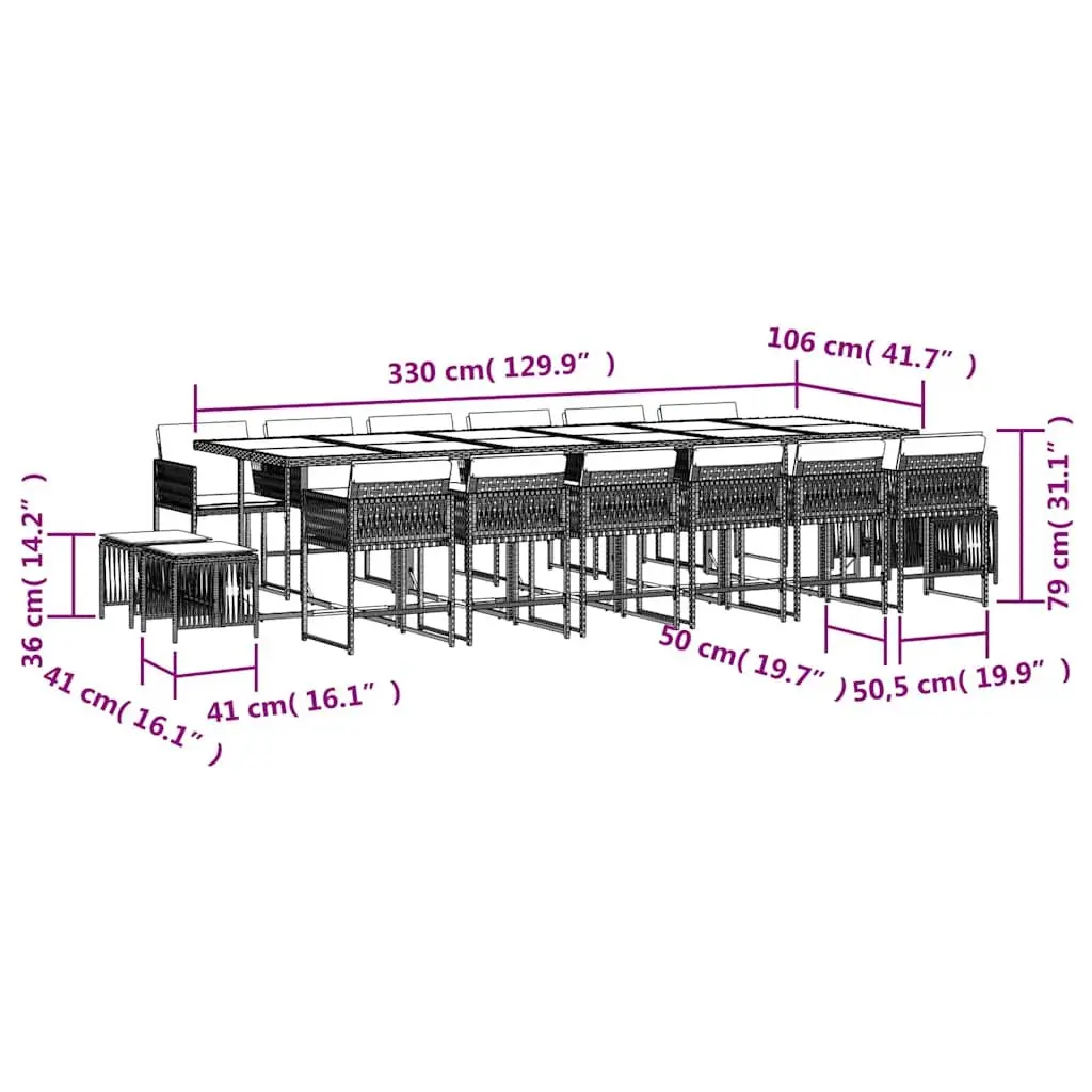 17-Piece Dining Set for Outdoor Gatherings