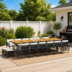 Practical 17 Piece Dining Set for Your Garden or Patio