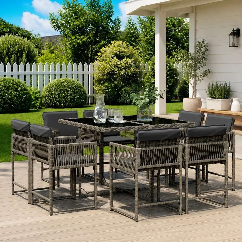 9 Piece Garden Dining Set for Relaxation