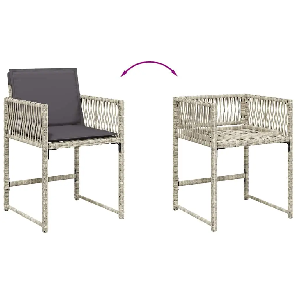 Garden Dining Set 9 Piece Outdoor Furniture Grey Poly Rattan Chairs Table Patio