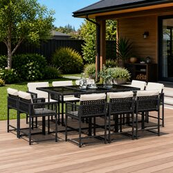 Ideal 11 Piece Outdoor Dining Set for Patios and Backyards