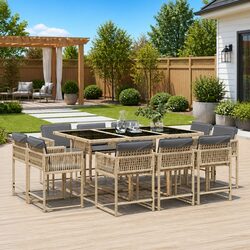 Practical 11 Piece Dining Set for Outdoor Spaces
