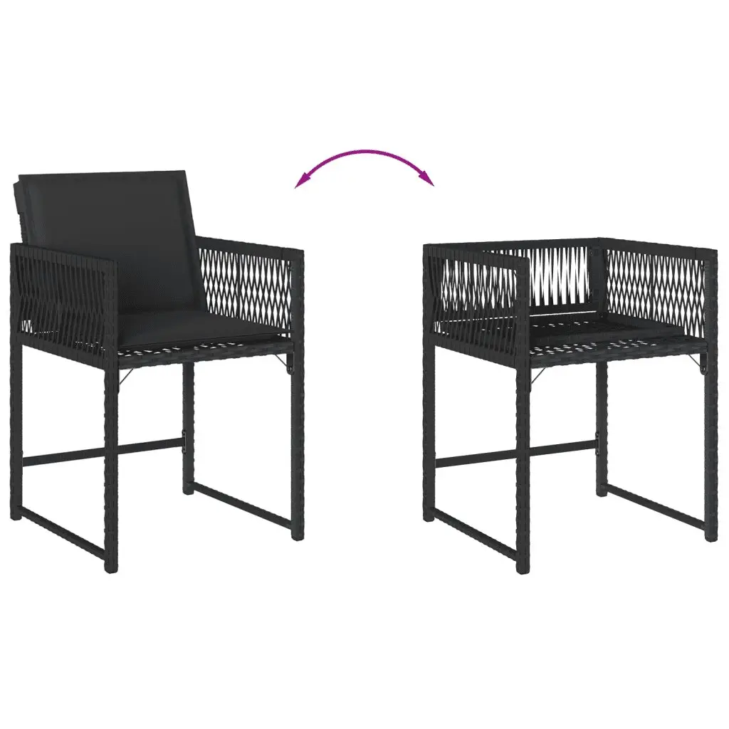 Garden Dining Set 13 Piece Outdoor Furniture Patio Table Chairs Black Poly