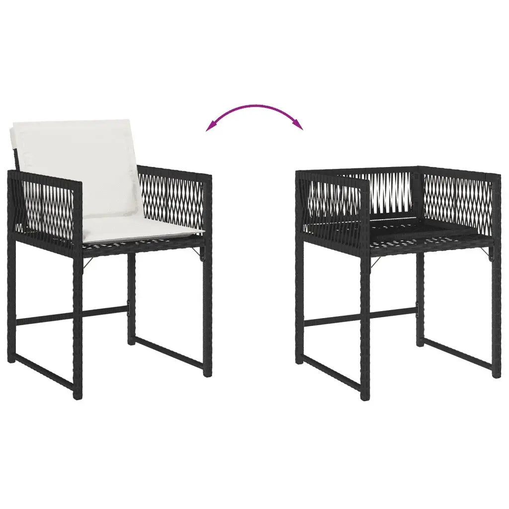 17 Piece Outdoor Garden Dining Set Poly Rattan Chairs Acacia Wood Table Black