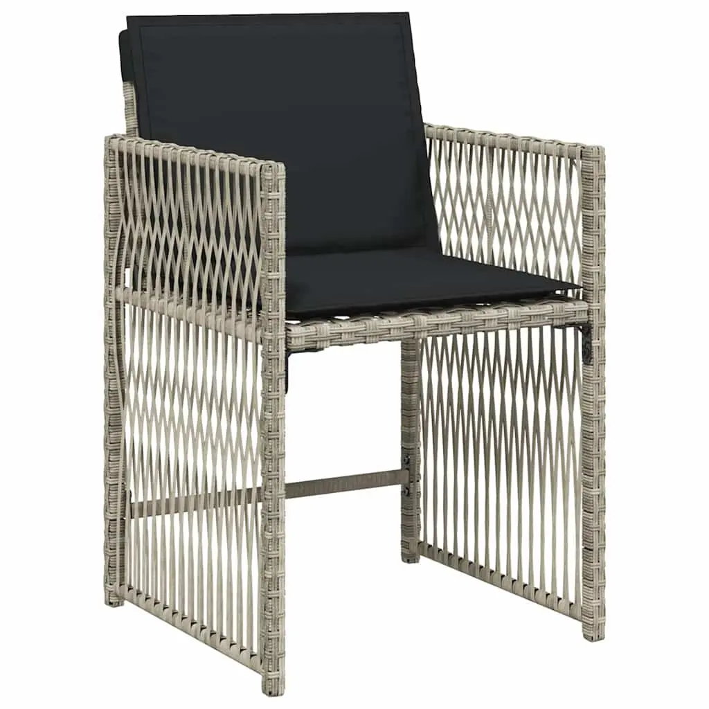 Outdoor Dining Set Grey PE Rattan 5 Piece Garden Furniture Table Chairs