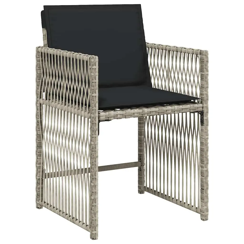 Garden Dining Set 9 Piece PE Rattan Outdoor Furniture Grey Chairs Table