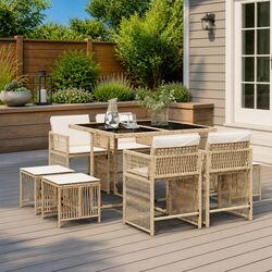 Practical 9 Piece Garden Dining Set for Everyday Use